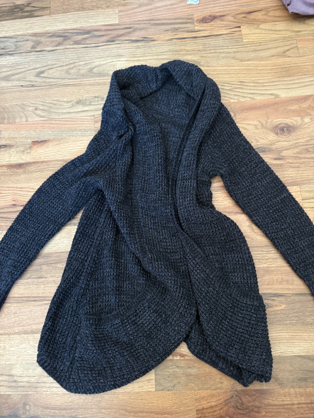 Market & Spruce Black Chunky Knit Open Cardigan